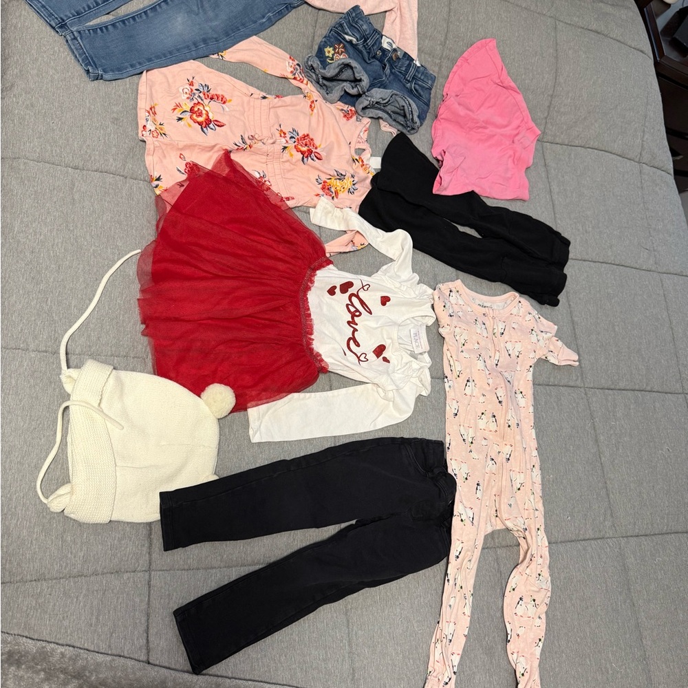 The Children's Place Kids Clothing Set - Pink, Red, Black, White